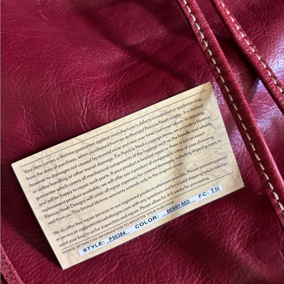 Patricia Nash Carrara fringe crossbody bag berry red - Picture 3 of 8